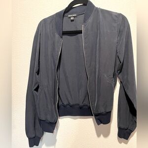 American Apparel women’s S small cropped lightweight bomber jacket navy blue